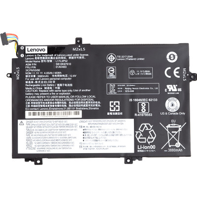 Акумулятор для ноутбуків LENOVO ThinkPad L480 (L17C3P52) 11.1V 4050mAh (original)