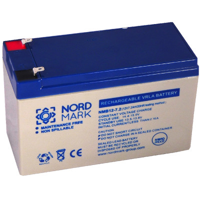 Акумулятор Nordmark AGM 12V 7Ah, Terminal T1 (4.75мм) (NMB12-7)