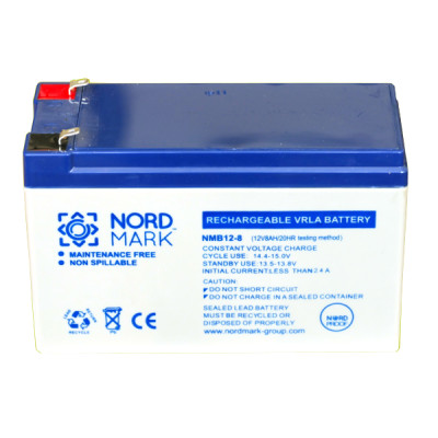 Акумулятор Nordmark AGM 12V 8Ah, Terminal T1 (4.75мм) (NMB12-8)