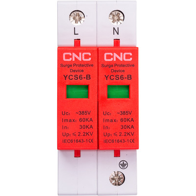 Обмежувач імпульсних перенапруг CNC YCS6-B 2P 30-60KA 385V