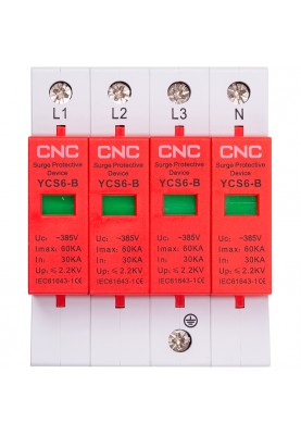 Обмежувач імпульсних перенапруг CNC YCS6-B 4P 30-60KA 385V