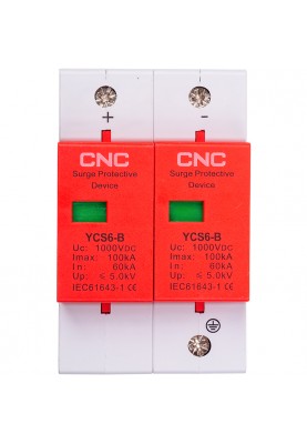 Обмежувач імпульсних перенапруг CNC YCS6/2P-B 60-100KA DC1000V DC