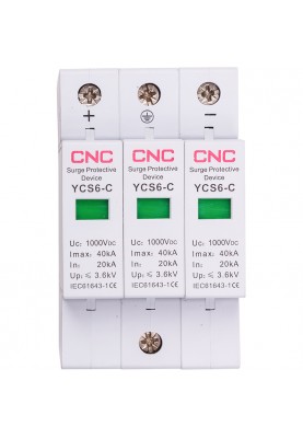 Обмежувач імпульсних перенапруг CNC YCS6/3P-C 20-40KA DC1000V DC