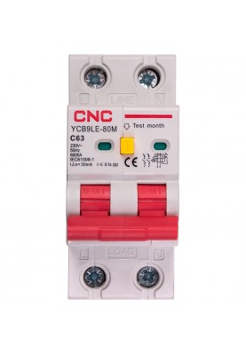 Диференційний автоматичний вимикач CNC YCB9LE-80M 2P C63 6000A 30mA 230V