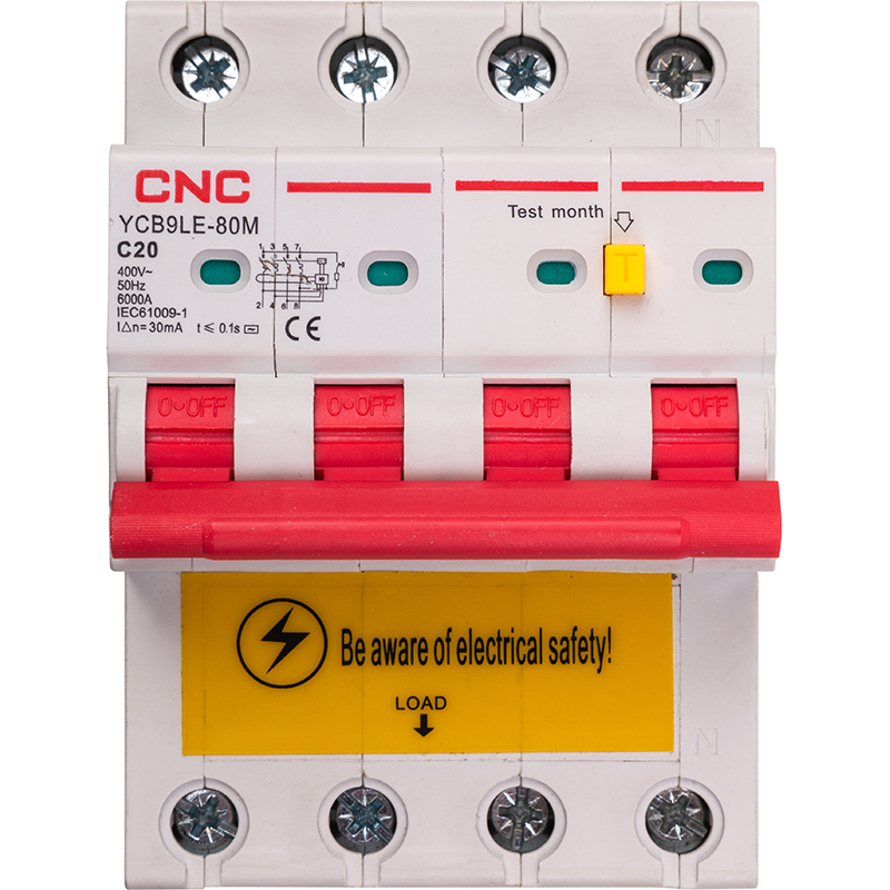 Диференційний автоматичний вимикач CNC YCB9LE-80M 4P C20 6000A 30mA 230V