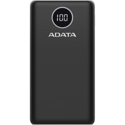 Універсальна мобільна батарея ADATA P20000QCD 20000mAh, PD 18W, USB-C, 2xUSB QC 3.0, black
