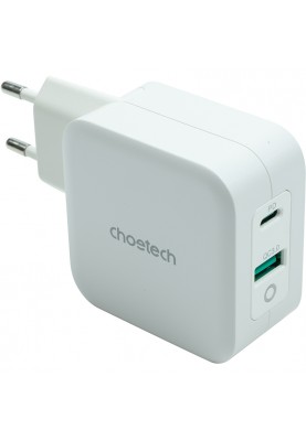 Зарядний пристрій CHOETECH GaN USB Type-C, Type-A 65W, PD, QC