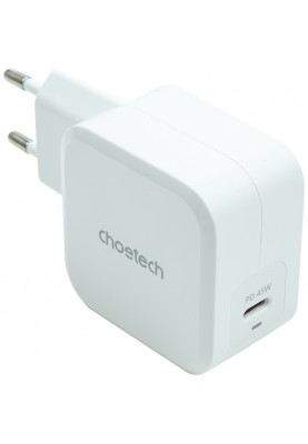 Зарядний пристрій CHOETECH GaN USB Type-C 45W, PD, QC, PPS