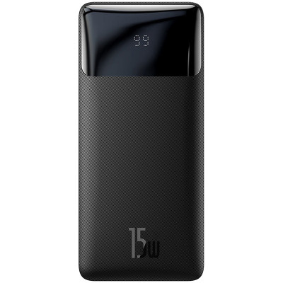 Універсальна мобільна батарея Baseus Bipow 20000mAh, PD 15W, USB-C, 2xUSB QC 3.0 (black)