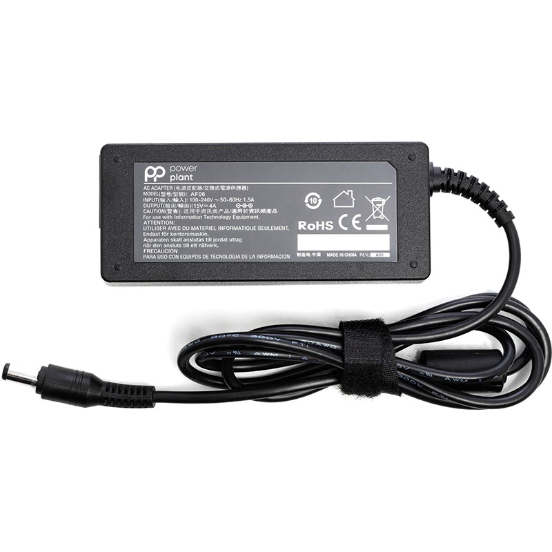 Блок живлення для ноутбуків PowerPlant TOSHIBA 220V, 15V 60W 4A (6.3*3.0)