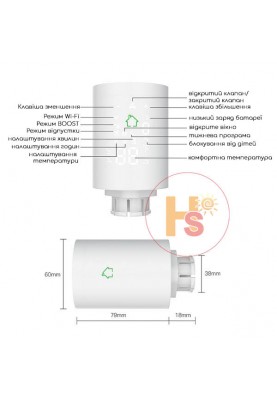 Термостатичний радіаторний клапан HSens 368 ZB