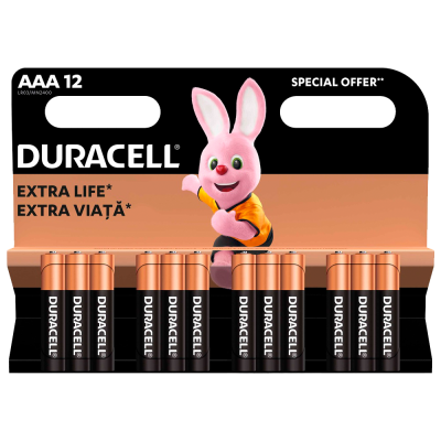 Лужні батарейки Duracell AAA, 12 шт. (6409626)