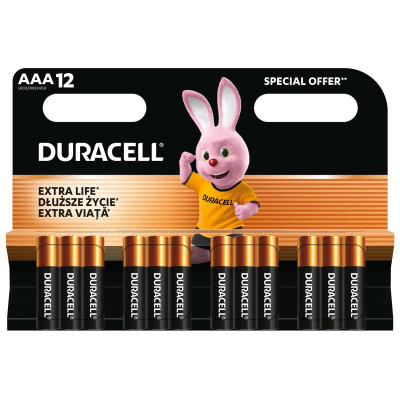 Лужні батарейки Duracell AAA, 12 шт. (6409626)