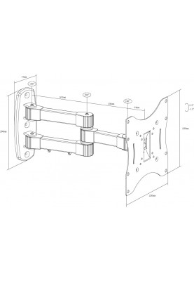 Кронштейн настінний X-Digital STEEL SA245 Black (5988307)