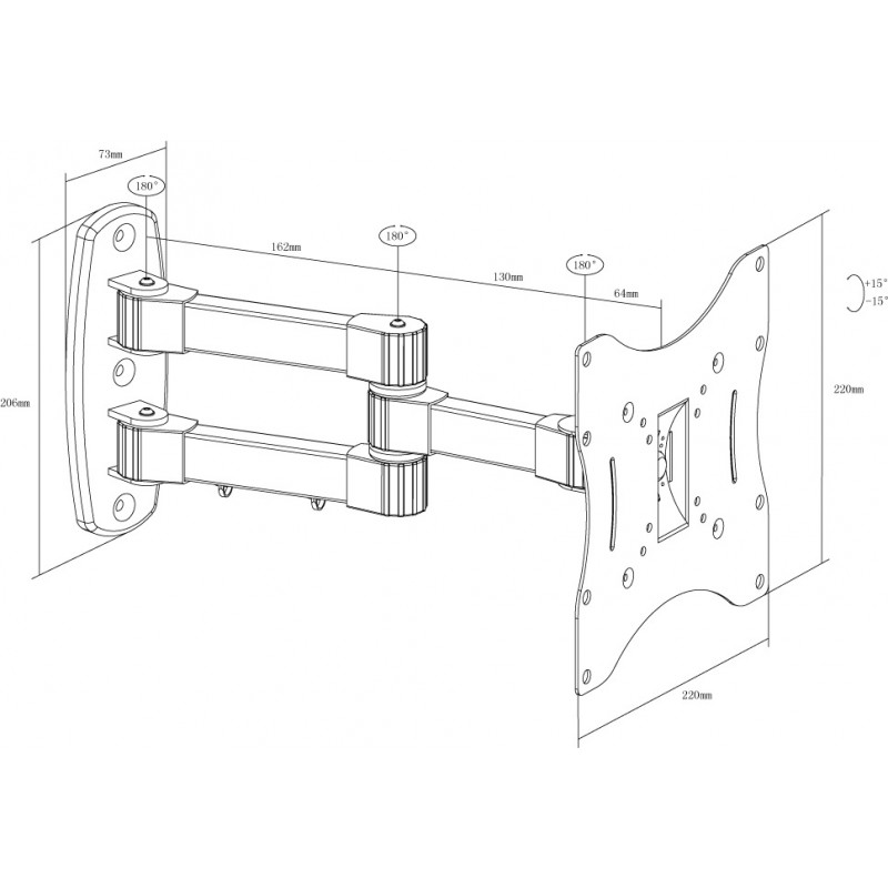 Кронштейн настінний X-Digital STEEL SA245 Black (5988307)