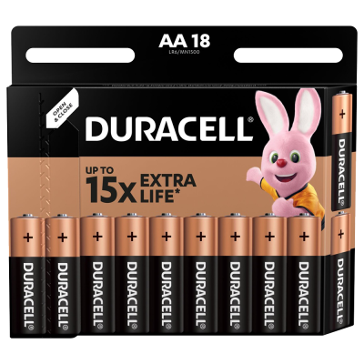 Лужні батарейки Duracell AA, 18 шт. (6409645)
