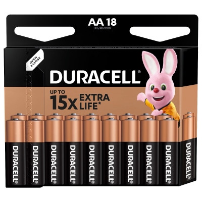 Лужні батарейки Duracell AA, 18 шт. (6409645)