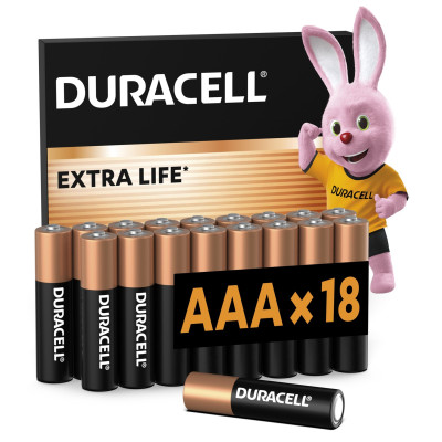 Лужні батареї Duracell AAA, 18 шт. (6409627)