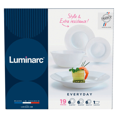 Сервіз столовий LUMINARC EVERYDAY, 19 предметів (6122524)