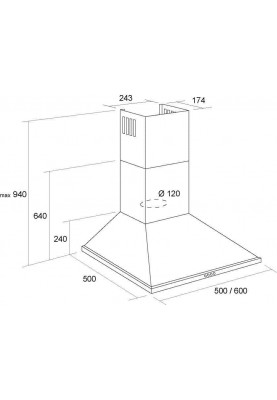 Витяжка Pyramida KH 60 BL (6304945)