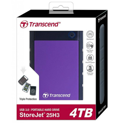 HDD накопичувач Transcend StoreJet 25H3 4TB (TS4TSJ25H3P) USB 3.0 Purple (6369782)