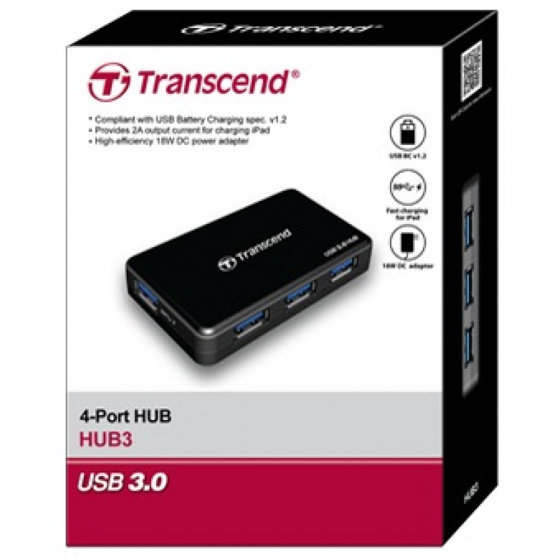 USB-хаб Transcend SuperSpeed Hub TS-HUB3K USB 3.0 (6342204)