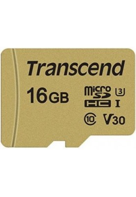 Карта пам'ятi Transcend microSDHC 16GB UHS-I U3 (TS16GUSD500S) + SD адаптер (6398423)