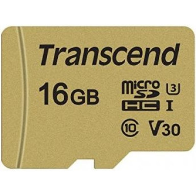 Карта пам'ятi Transcend microSDHC 16GB UHS-I U3 (TS16GUSD500S) + SD адаптер (6398423)