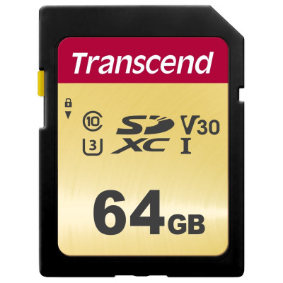 Карта пам'ятi Transcend SDXC 64GB UHS-I U3 500S (TS64GSDC500S) (6398426)