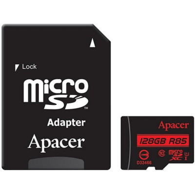 Карта пам'яті Apacer microSDXC 128GB UHS-I U1 Class 10 (AP128GMCSX10U5-R) + SD адаптер (6416587)