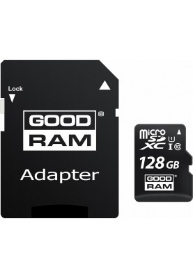 Карта пам'яті GoodRam microSDXC 128GB Class 10 UHS I (M1AA-1280R12) + SD адаптер (6469817)