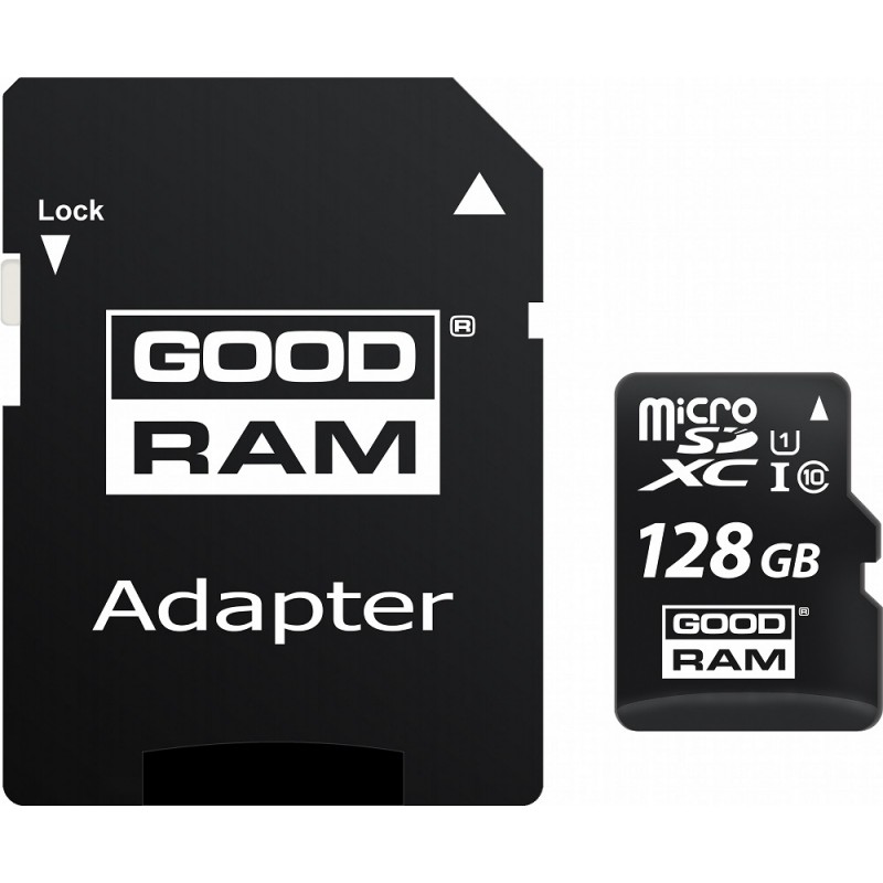 Карта пам'яті GoodRam microSDXC 128GB Class 10 UHS I (M1AA-1280R12) + SD адаптер (6469817)