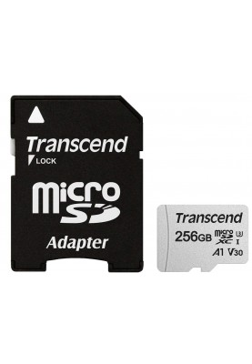 Карта пам'яті Transcend microSDXC 256GB UHS-I U3 (TS256GUSD300S-A) + SD адаптер (6473077)