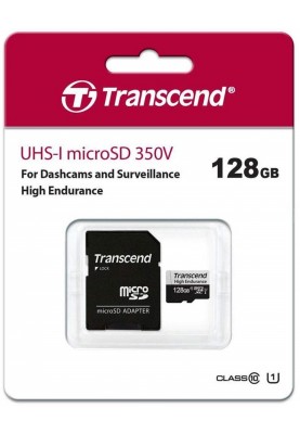 Карта пам'яті Transcend microSDHC 128GB UHS-I U1 (TS128GUSD350V) + SD адаптер (6482382)