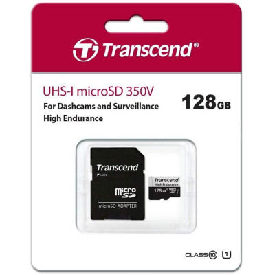 Карта пам'яті Transcend microSDHC 128GB UHS-I U1 (TS128GUSD350V) + SD адаптер (6482382)