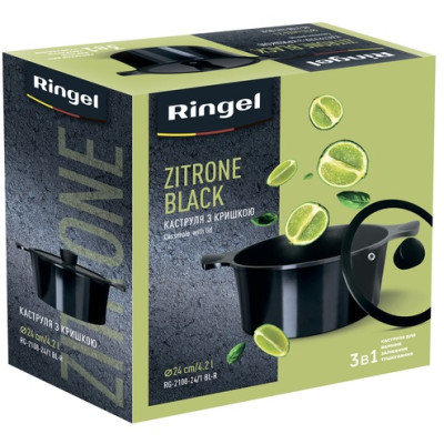 Каструля RINGEL Zitrone Black (4.2 л) 24 см (6471575)