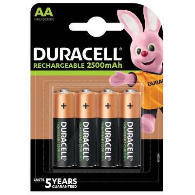 Акумулятори Duracell Rechargeable AA 2500 mAh, 4 шт. (6486621)