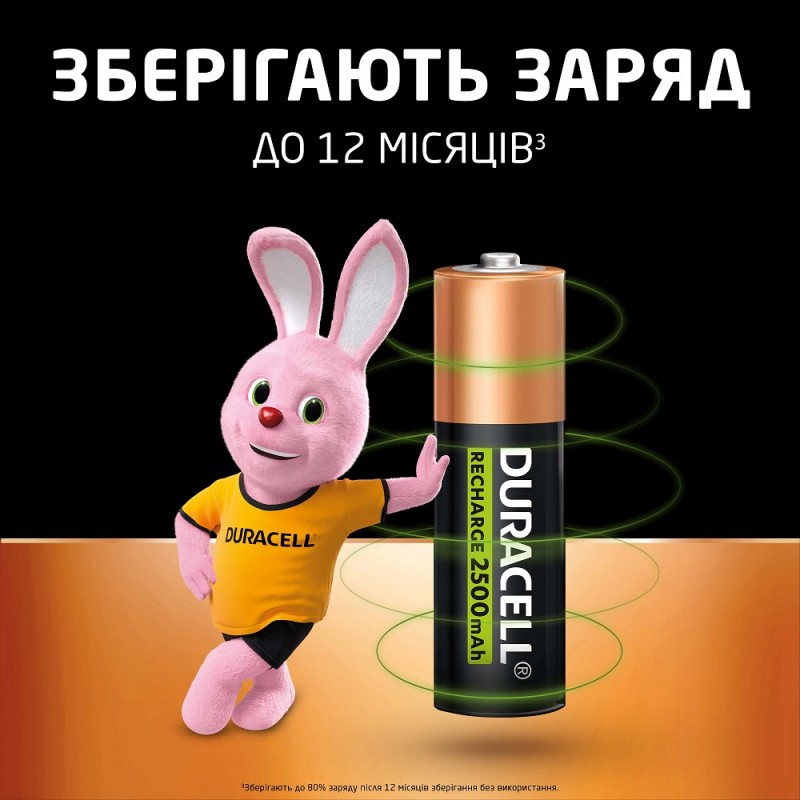 Акумулятор Duracell HR6 (AA) 2500 mAh уп. 4шт. (6486621)