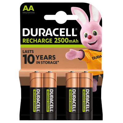 Акумулятори Duracell Rechargeable AA 2500 mAh, 4 шт. (6486621)