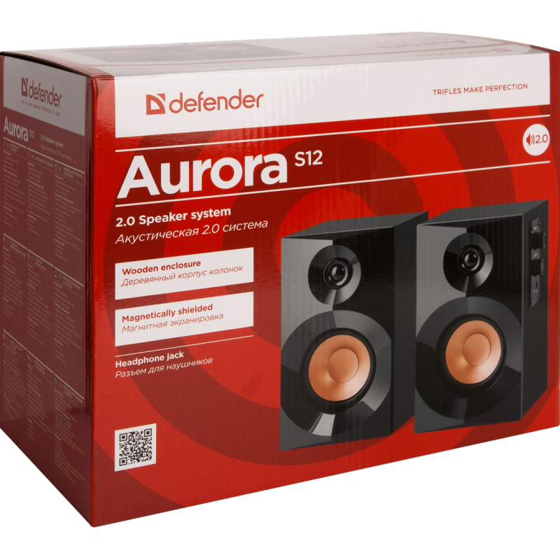 Акустика Defender 2.0 Aurora S12 12W дерево (65415) (6001794)