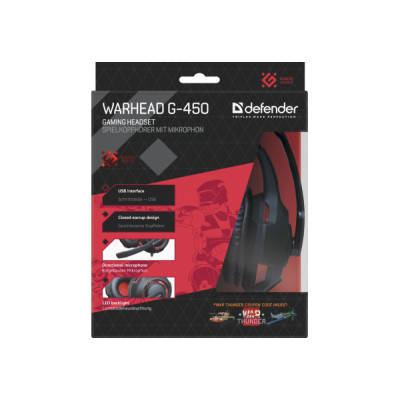 Гарнітура Defender Warhead G-450 Red-Black (64146) (6358195)