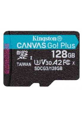 Карта пам'яті Kingston microSDXC 128GB Canvas Go+ U3 V30 (SDCG3/128GB) + Адаптер (6552770)