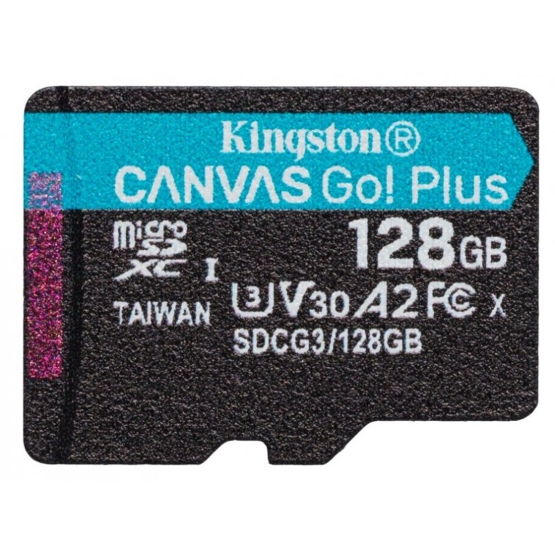 Карта пам'яті Kingston microSDXC 128GB Canvas Go+ U3 V30 (SDCG3/128GB) + Адаптер (6552770)