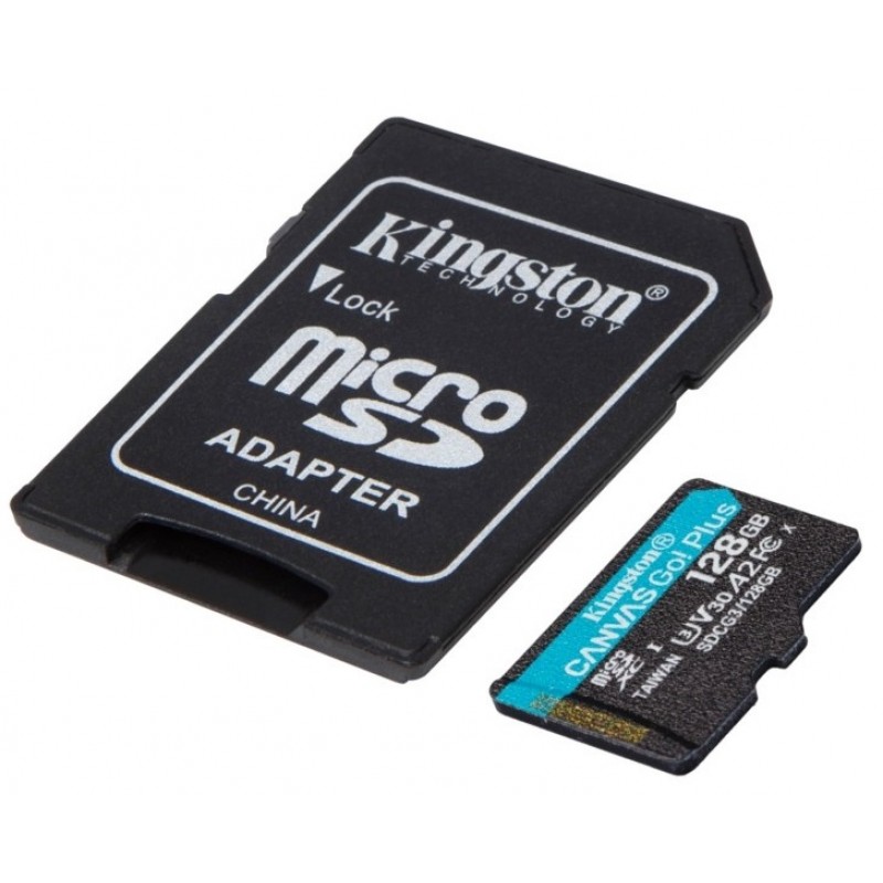 Карта пам'яті Kingston microSDXC 128GB Canvas Go+ U3 V30 (SDCG3/128GB) + Адаптер (6552770)