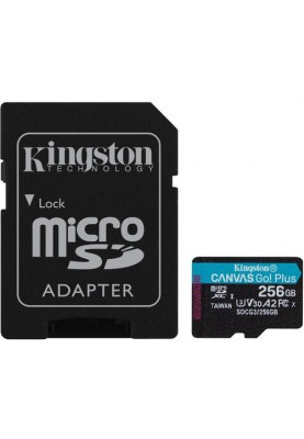 Карта пам'яті Kingston microSDXC 256GB Canvas Go+ U3 V30 (SDCG3/256GB) + Адаптер (6552771)