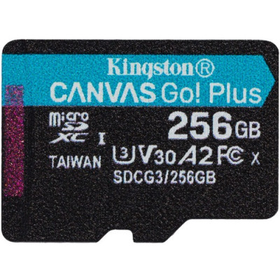 Карта пам'яті Kingston microSDXC 256GB Canvas Go+ U3 V30 (SDCG3/256GB) + Адаптер (6552771)