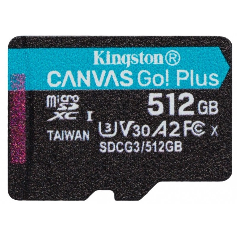 Карта пам'яті Kingston microSDXC 512GB Canvas Go+ U3 V30 (SDCG3/512GB) + Адаптер (6552772)