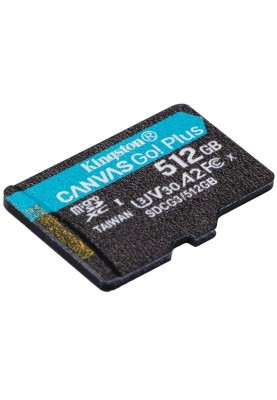 Карта пам'яті Kingston microSDXC 512GB Canvas Go+ U3 V30 (SDCG3/512GB) + Адаптер (6552772)