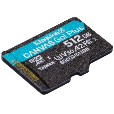 Карта пам'яті Kingston microSDXC 512GB Canvas Go+ U3 V30 (SDCG3/512GB) + Адаптер (6552772)