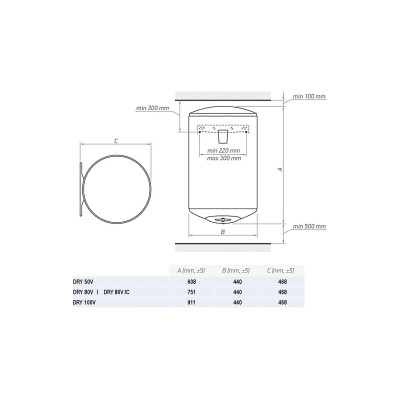 Водонагрівач Tesy DRY 100V (6562965)